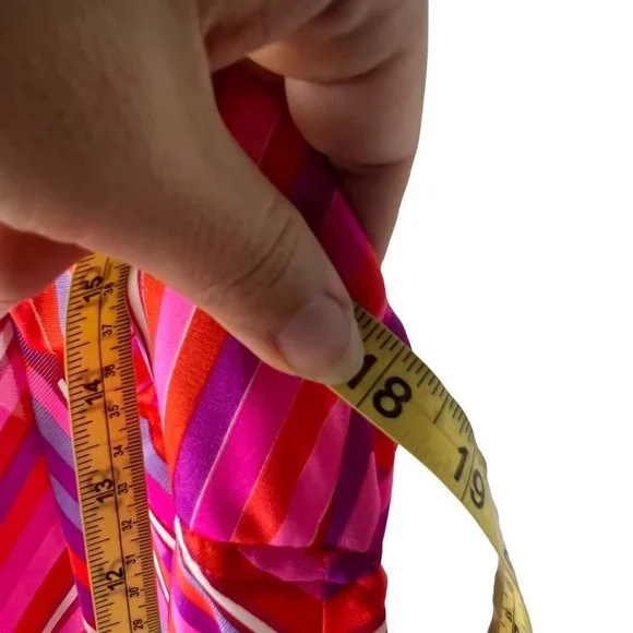 Vintage 60s Catalina Pink Stripe Halter Pool Party Full Length Dress 6 - Picture 8 of 11